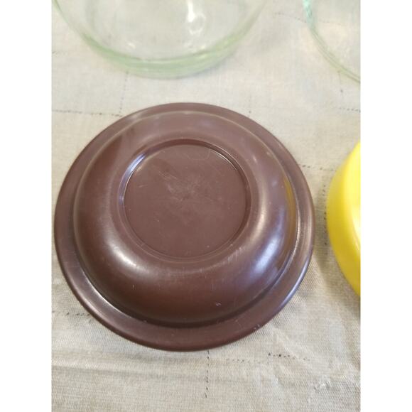 Vintage‎ Carlton Glass Jars (2 Jars) 1 Yellow 1 Brown Lid 1.5 Liter - Picture 6 of 9